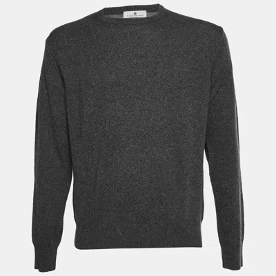 Pre-owned Pierre Balmain Grey Wool Knit Crewneck Sweater M In Gray