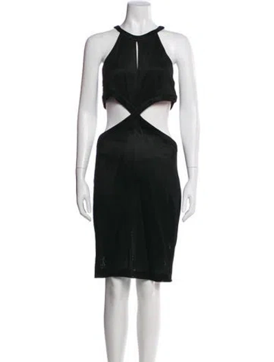 Pre-owned Pierre Balmain Halterneck Midi Length Dress In Black