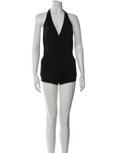 Pre-owned Pierre Balmain Halterneck Sleeveless Bodysuit In Black/neutrals