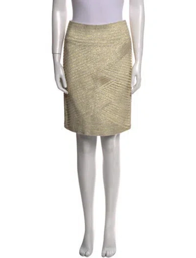 Pre-owned Pierre Balmain Knee-length Skirt In Gold