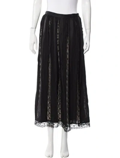 Pre-owned Pierre Balmain Lace Pattern Long Skirt In Black