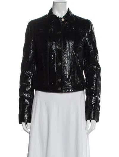 Pre-owned Pierre Balmain Leather Biker Jacket In Black