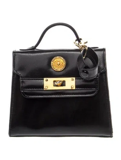 Pre-owned Pierre Balmain Leather Top Handle Bag In Black