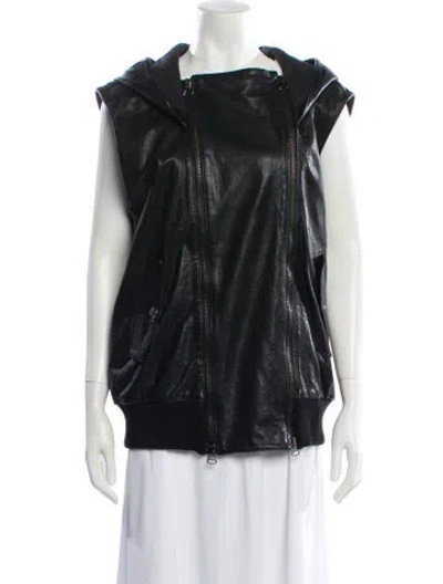 Pre-owned Pierre Balmain Leather Vest In Black