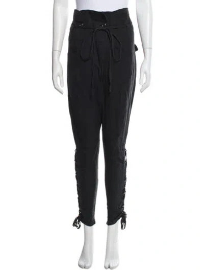 Pre-owned Pierre Balmain Linen Skinny Leg Pants In Blue