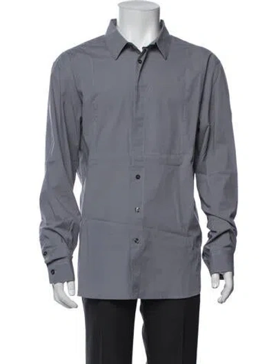 Pre-owned Pierre Balmain Long Sleeve Dress Shirt In Blue