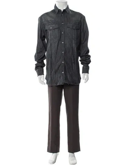 Pre-owned Pierre Balmain Long Sleeve Shirt In Blue