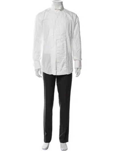 Pre-owned Pierre Balmain Long Sleeve Tuxedo Shirt In White