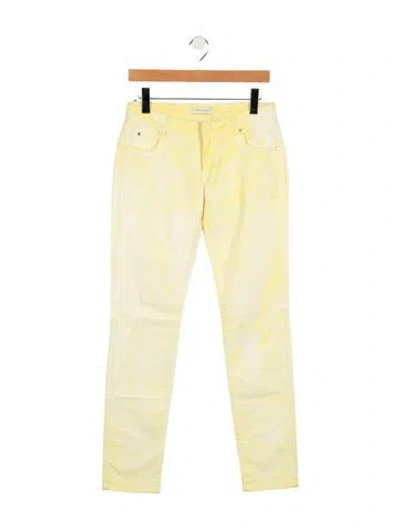 Pre-owned Pierre Balmain Low-rise Skinny Leg Jeans W/ Tags In Yellow