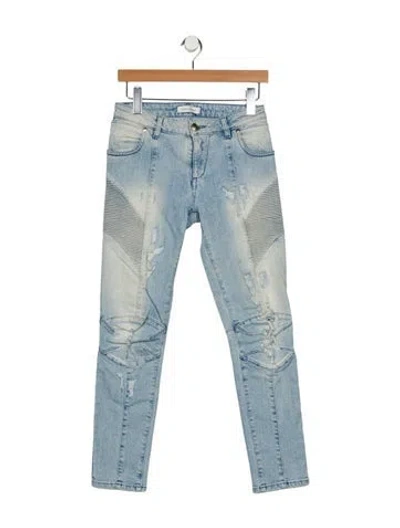 Pre-owned Pierre Balmain Mid-rise Skinny Leg Jeans In Blue