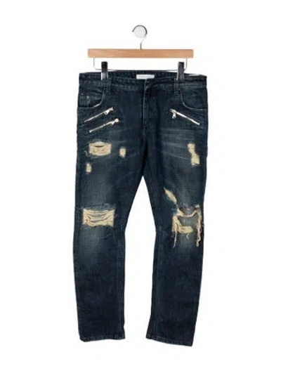 Pre-owned Pierre Balmain Mid-rise Straight Leg Jeans In Green