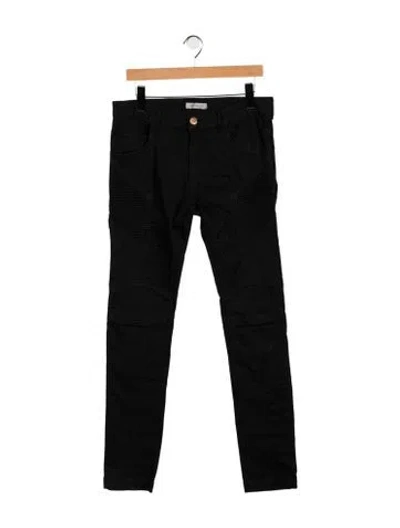 Pre-owned Pierre Balmain Moto Jeans In Black
