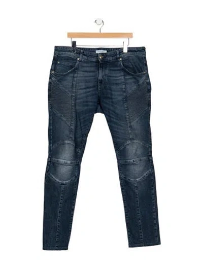 Pre-owned Pierre Balmain Moto Jeans In Blue