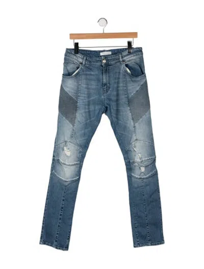 Pre-owned Pierre Balmain Moto Jeans In Blue