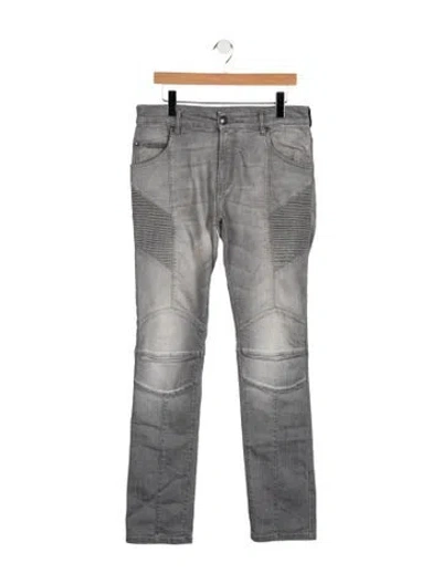 Pre-owned Pierre Balmain Moto Jeans In Grey