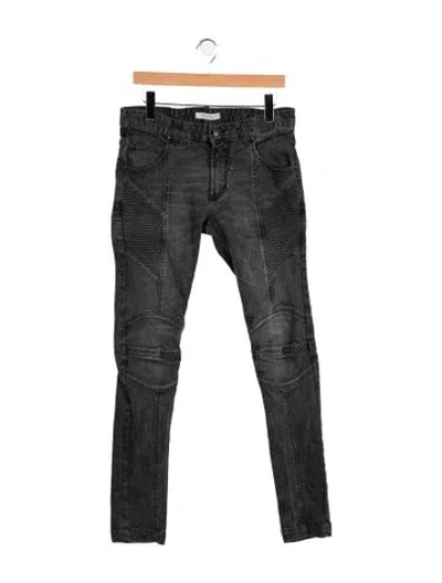 Pre-owned Pierre Balmain Moto Jeans In Grey