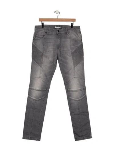 Pre-owned Pierre Balmain Moto Jeans In Grey
