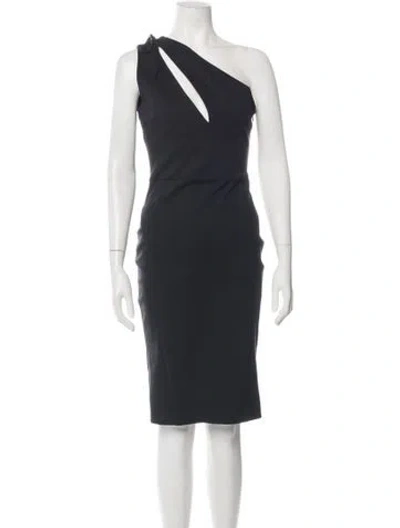 Pre-owned Pierre Balmain One-shoulder Knee-length Dress In Blue