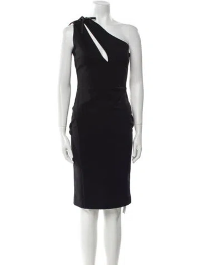 Pre-owned Pierre Balmain One-shoulder Knee-length Dress W/ Tags In Black