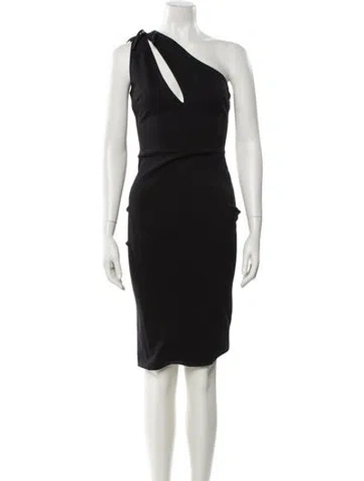 Pre-owned Pierre Balmain One-shoulder Knee-length Dress W/ Tags In Black