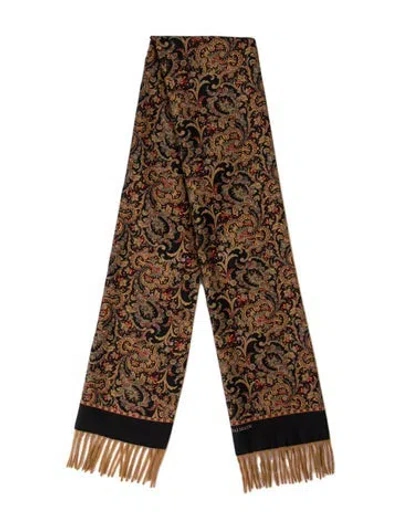Pre-owned Pierre Balmain Paisley Print Scarf In Brown