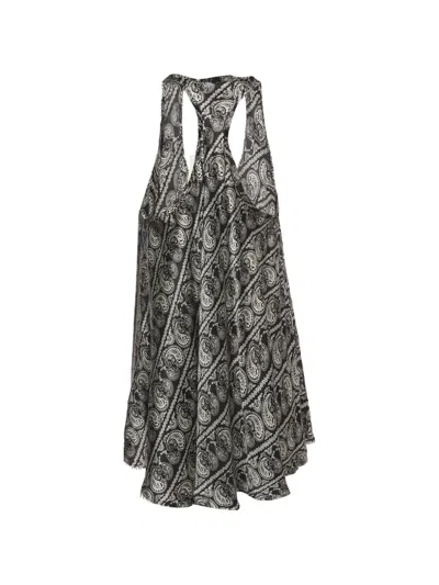 Pre-owned Pierre Balmain Paisley-print Sleeveless Blouse In Black