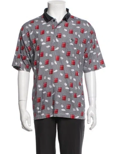 Pre-owned Pierre Balmain Patterned Collar Polo Shirt In Multicolor