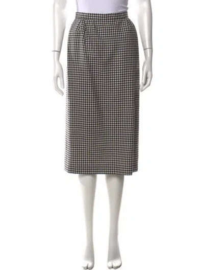 Pre-owned Pierre Balmain Plaid Print Midi Length Skirt In Multicolor