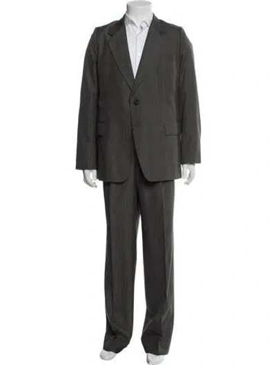 Pre-owned Pierre Balmain Plaid Print Two-piece Suit In Gray