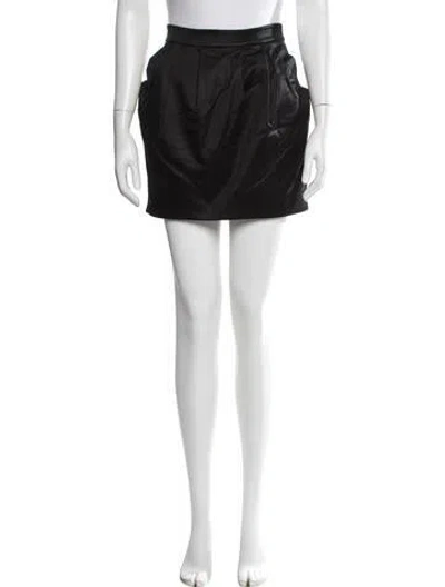 Pre-owned Pierre Balmain Pleated Accents Mini Skirt In Black