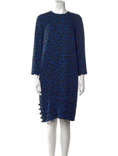 Pre-owned Pierre Balmain Printed Knee-length Dress In Blue
