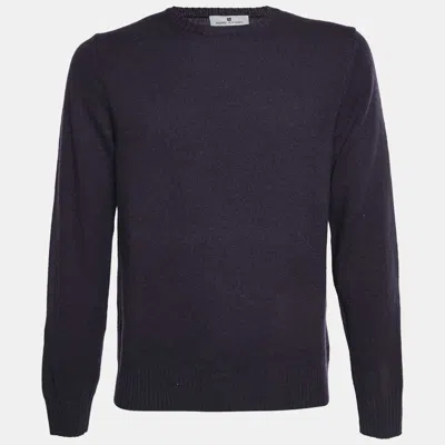 Pre-owned Pierre Balmain Purple Wool Knit Crewneck Sweater M