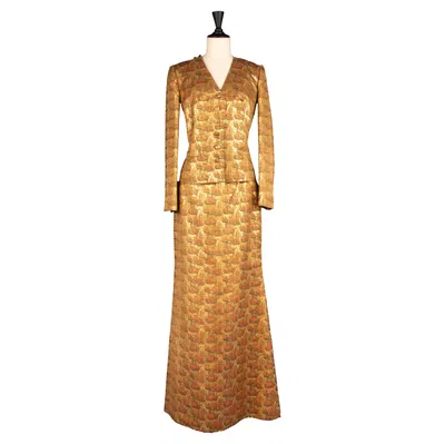 Pre-owned Pierre Balmain Set Haute Couture By Oscar De La Renta Winter 2001 In Brown