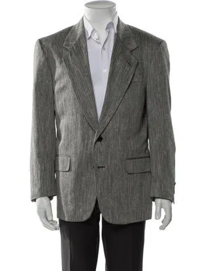 Pre-owned Pierre Balmain Silk Blazer In Gray
