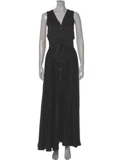 Pre-owned Pierre Balmain Silk Long Dress In Black