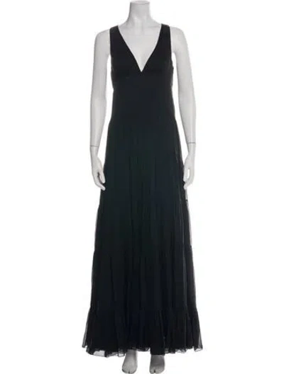 Pre-owned Pierre Balmain Silk Long Dress In Black