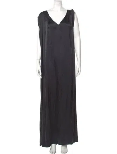 Pre-owned Pierre Balmain Silk Long Dress In Gray