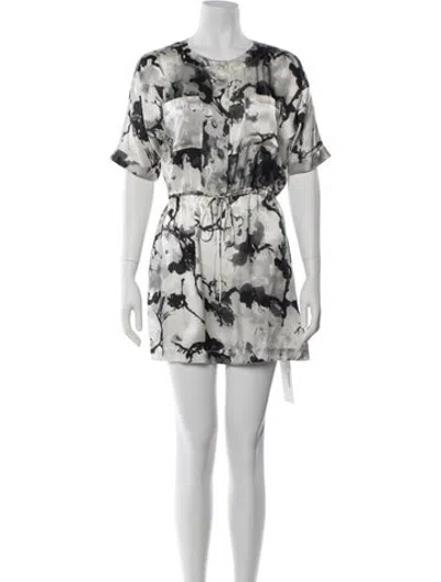 Pre-owned Pierre Balmain Silk Mini Dress In Black/grey