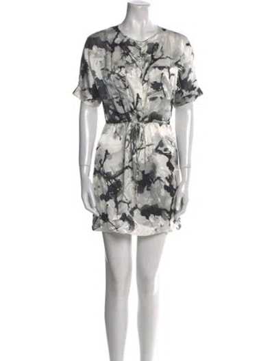 Pre-owned Pierre Balmain Silk Mini Dress In Gray