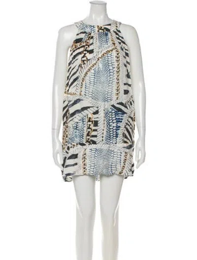 Pre-owned Pierre Balmain Silk Mini Dress In Neutral