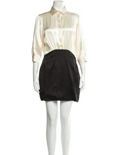 Pre-owned Pierre Balmain Silk Mini Dress In Neutral