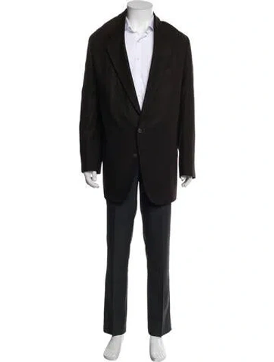 Pre-owned Pierre Balmain Silk Plaid Print Two-piece Blazer In Black