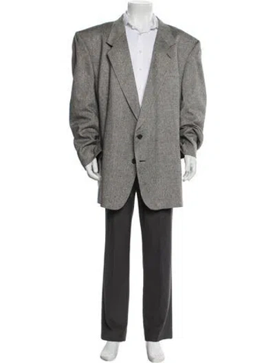 Pre-owned Pierre Balmain Silk Printed Blazer In Gray