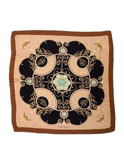 Pre-owned Pierre Balmain Silk Printed Scarf In Neutral