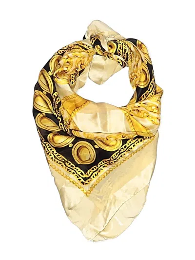 Pre-owned Pierre Balmain Silk Scarf In Yellow