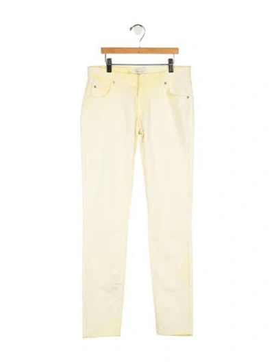 Pre-owned Pierre Balmain Skinny Leg Pants In Yellow