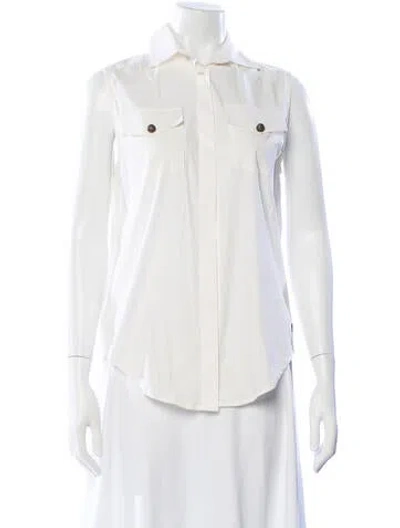 Pre-owned Pierre Balmain Sleeveless Button-up Top In Neutral