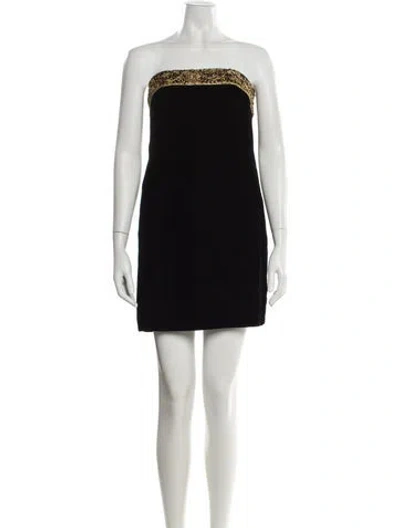 Pre-owned Pierre Balmain Strapless Mini Dress In Black