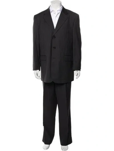 Pre-owned Pierre Balmain Striped Two-piece Suit In Black