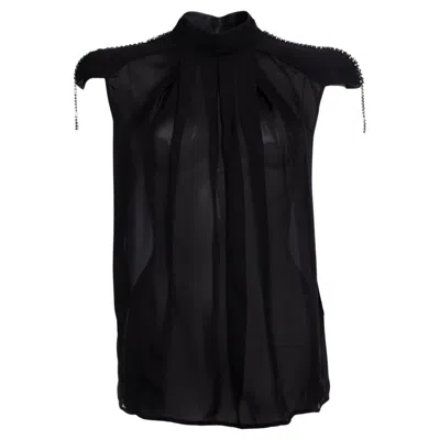 Pre-owned Pierre Balmain , Top With Shoulder Pads In Black